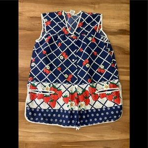 Smock Apron Blue Berry Snap Front Artistic Creations size Small/Medium Vintage